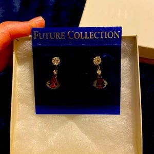 NWOT  bridal Garnet Earrings